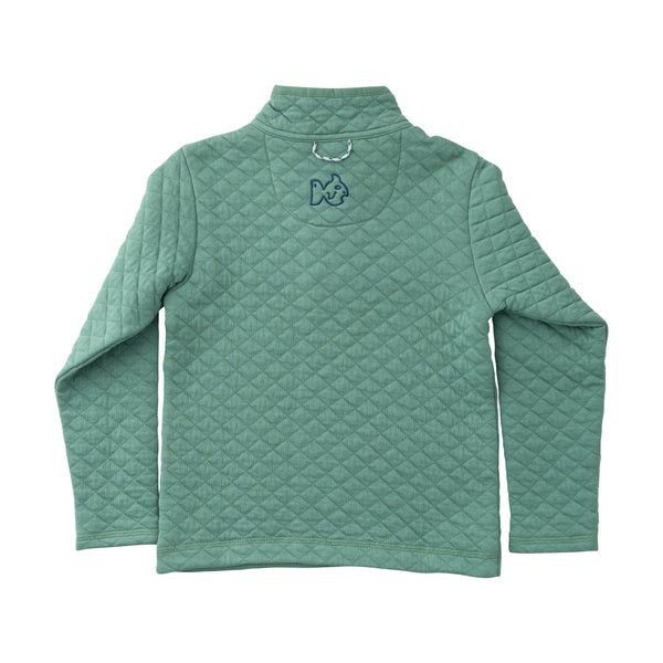 Quilted Zip Pullover- Frosty Spruce