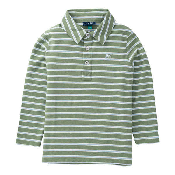 LS Too Cool for School Polo- Hedge Cashmere Blue Stripe