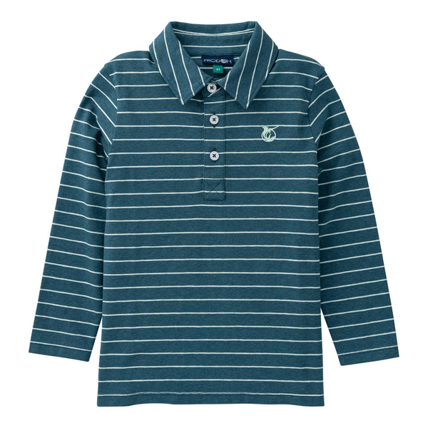 LS Too Cool for School Polo- Tapestry Mist Green Stripe