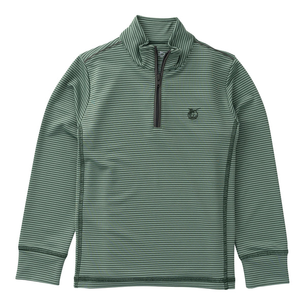Pro Performance 1/4 Zip Pullover- Camping Hedge Green Stripe