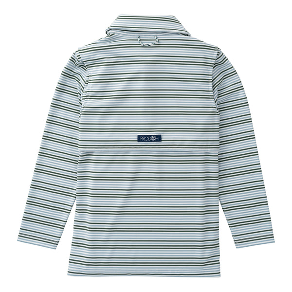 LS Pro Performance Polo- Arona Camping Green Stripe
