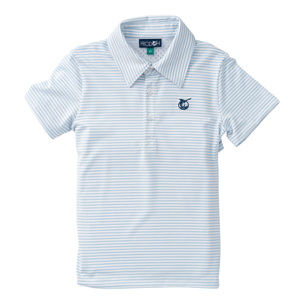 Pro Performance Polo- Clear Sky Stripe