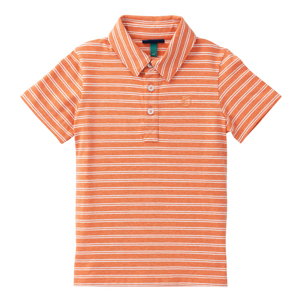 Too Cool for School Polo- Brandied Melon Stripe