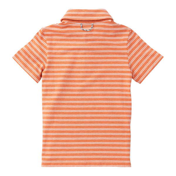 Too Cool for School Polo- Brandied Melon Stripe