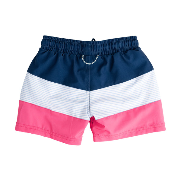 Boogie Board Swim Trunk- Navy Peony Colorblock