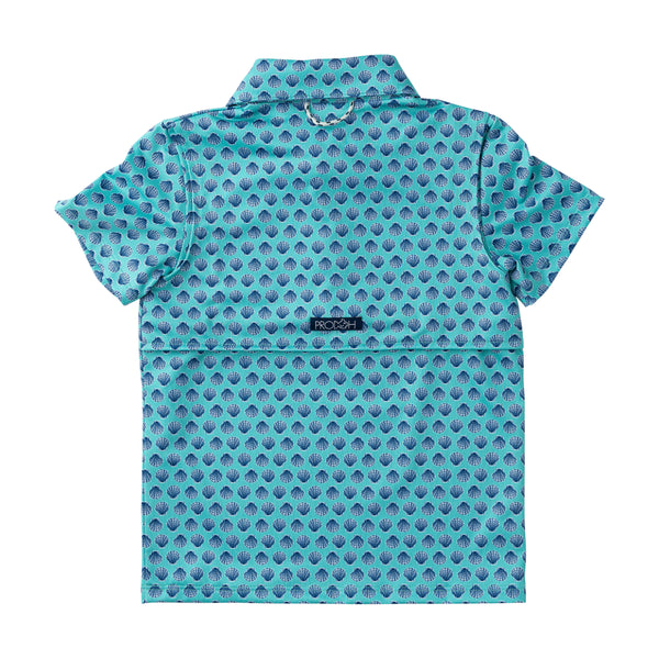 Pro Performance Polo- Marine Green Shell Print