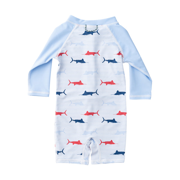 Lil Reef Baby Rashguard Swimsuit- Windsurfer Fish Print