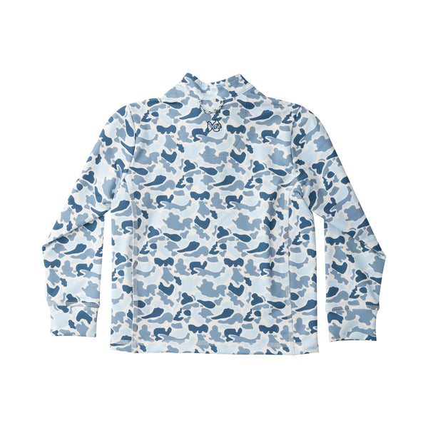 Pro Performance 1/4 Zip Pullover- Blue Break Point Camo
