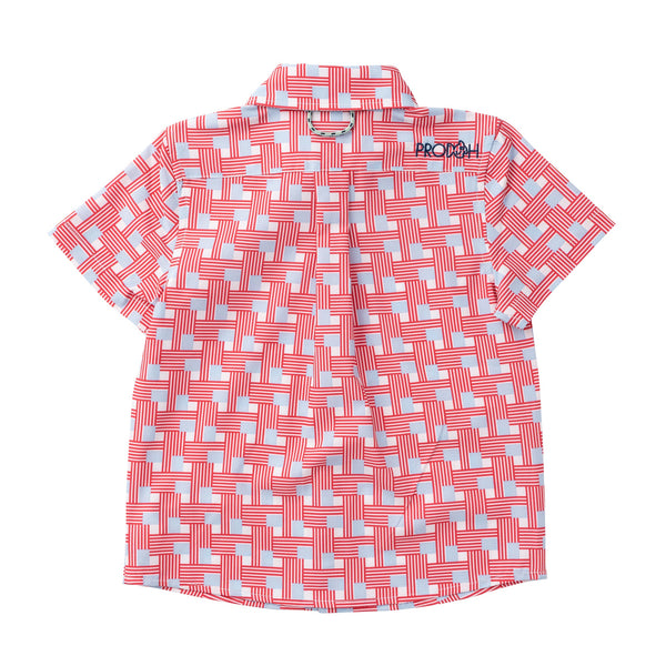 Button Down Shirt- American Flag Plaid