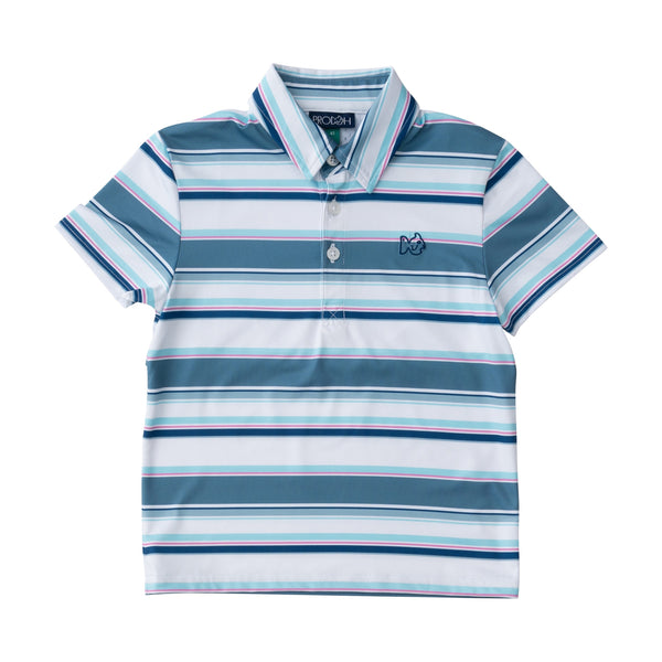 Pro Performance Polo- Provincial Blue Multi Stripe