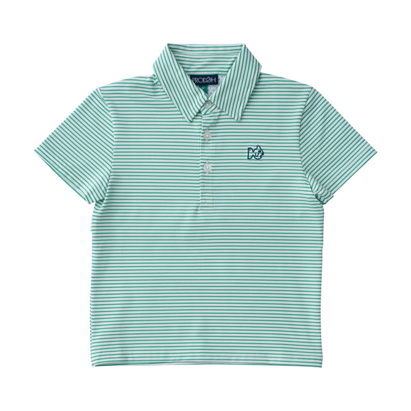 Pro Performance Polo- Simply Green Stripe