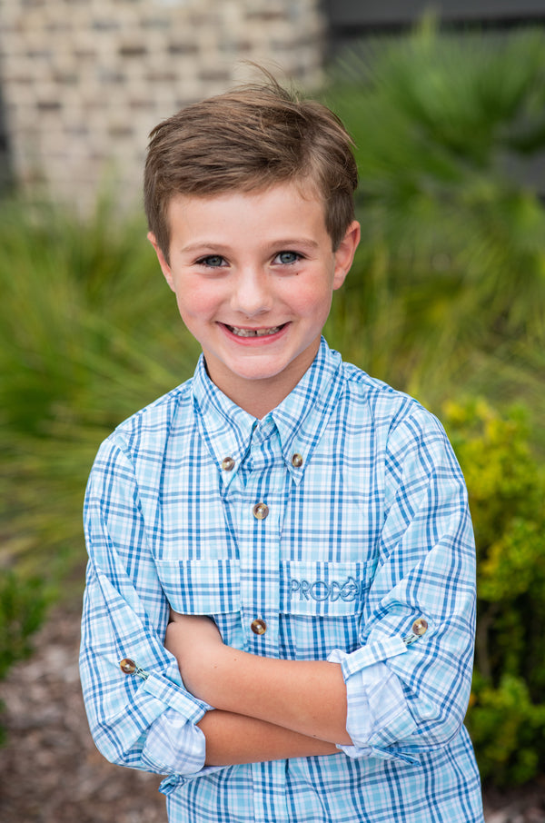 Founders Kids Fishing Shirt- Sunset Vibes Plaid – Smock Candy