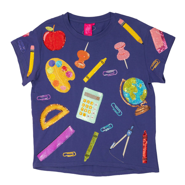 Navy School Supplies Tee- (Women's)