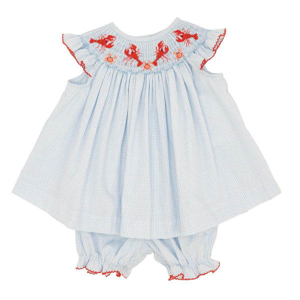 Crawfish & Crab Smocked Bishop Bloomer Set