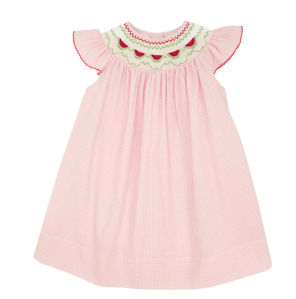 Watermelon Smocked Bishop Dress