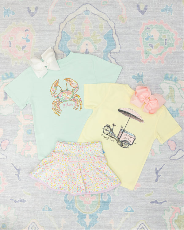 Quinn Skort- Sunny Day Floral, Cotton Candy Pink