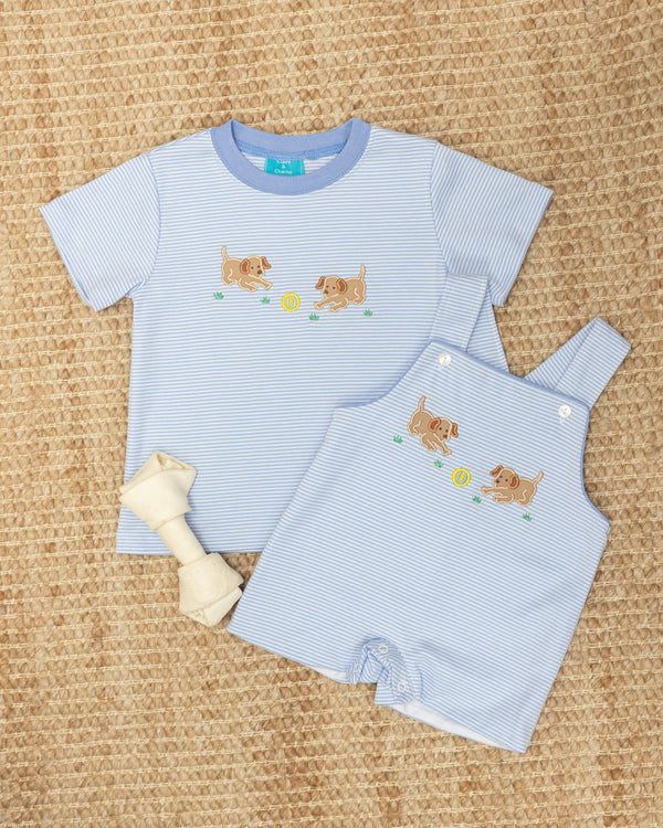 Garden Puppies Knit Strap Jon Jon- Lt. Blue Stripe