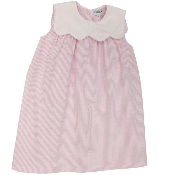 Pink Stripe Poplin Dress