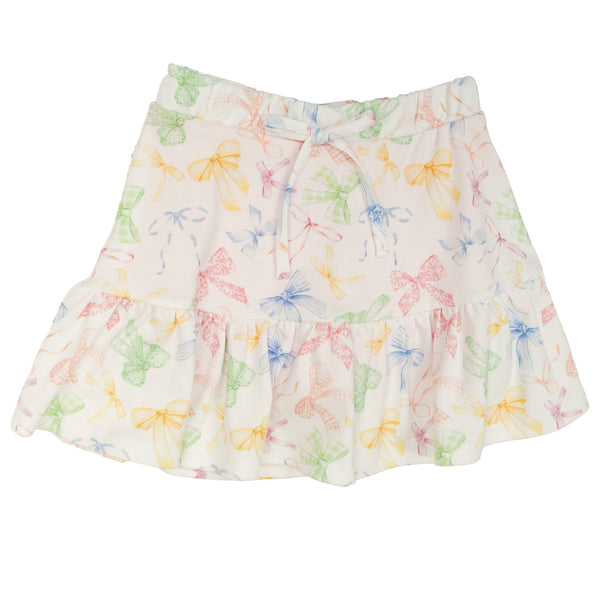 Confetti Bows Printed Ruffled Skort