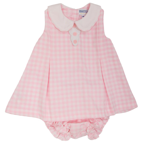 Pink Gingham Infant Dress
