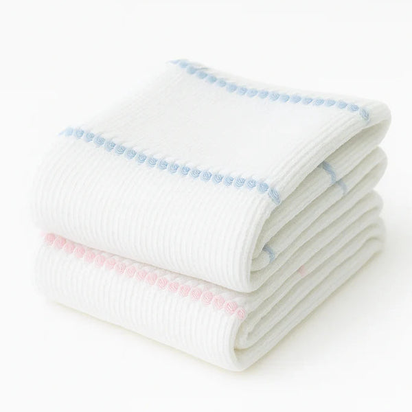 Pucker Texture With Stripe Baby Blanket- Pink