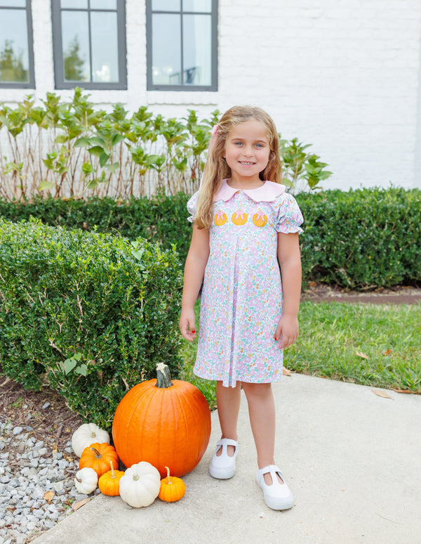 Pumpkin Floral Dress