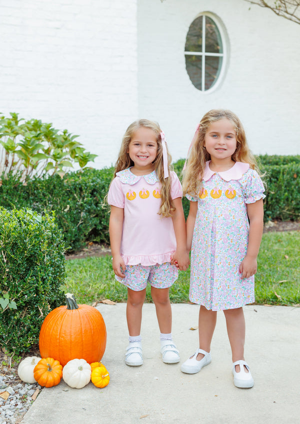 Pumpkin Floral Short Set