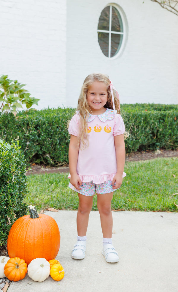 Pumpkin Floral Short Set