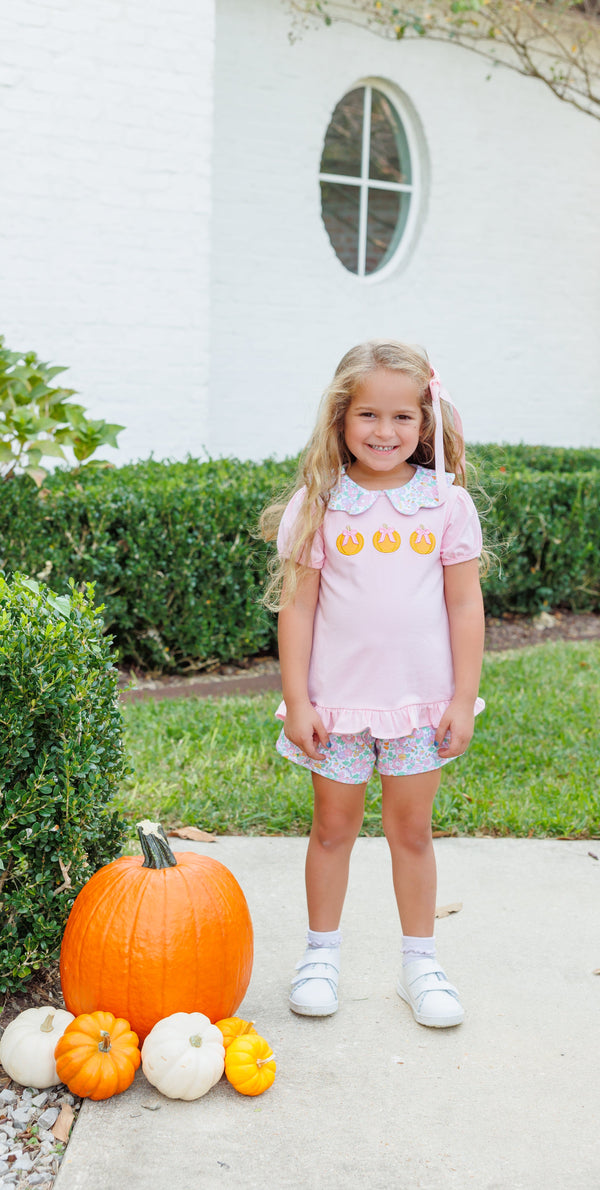 Pumpkin Floral Short Set