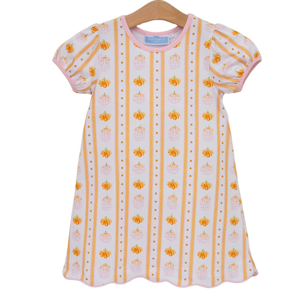 Pumpkin Patch Scalloped Dress