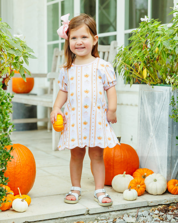 Pumpkin Patch Scalloped Dress