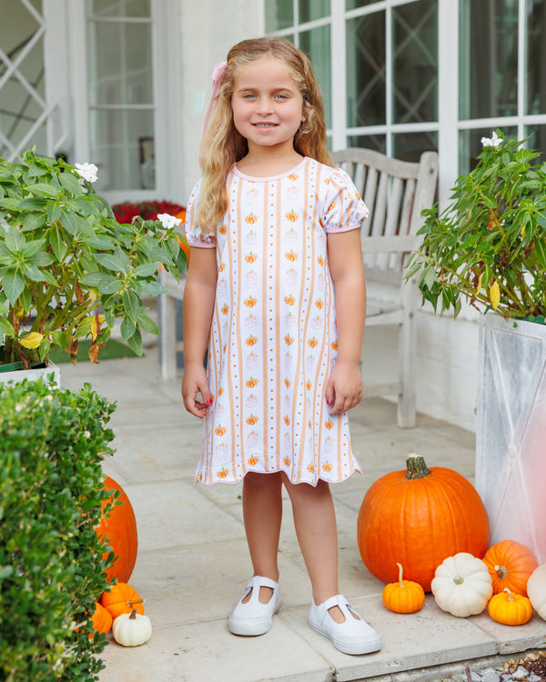 Pumpkin Patch Scalloped Dress