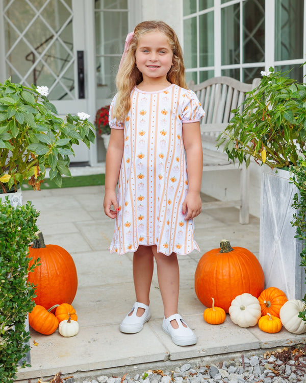 Pumpkin Patch Scalloped Dress