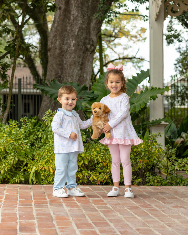 Puppy Pals Ruffle Pants Set