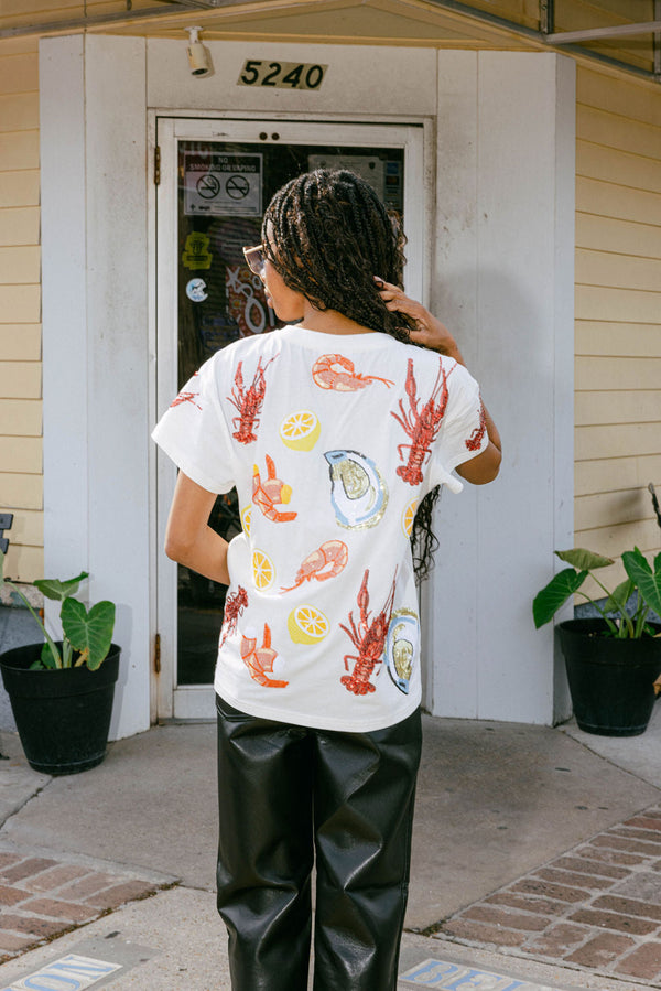 White Queen of Seafood Tee- Women's