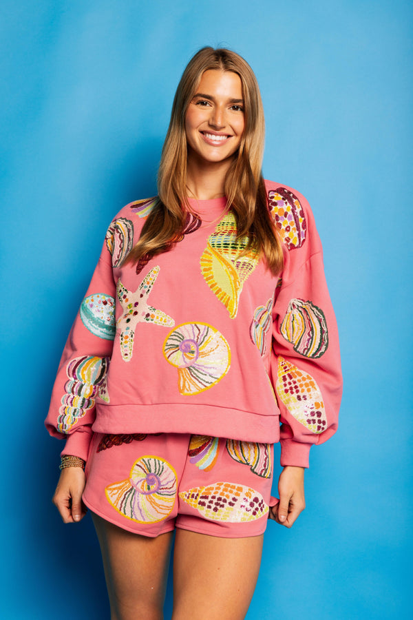 Pink Multi Shell Sweatshirt- (Women's)