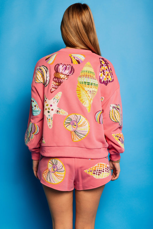 Pink Multi Shell Sweatshirt- (Women's)