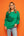 Emerald Green Oversized Rhinestone Bow Sweatshirt- (Women's)