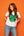 White & Green Sequin Flower Shamrock Tee- (Women's)