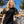 Black Sequin Tiger Puff Sleeve Tee Dress- Women's