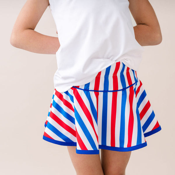 Quinn Skort- Bold, Brave, Blue
