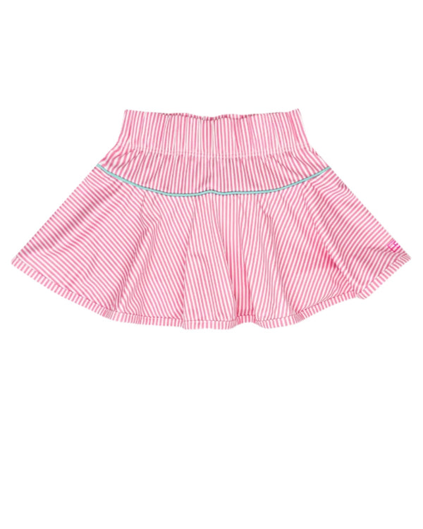 Quinn Skort- Flamingo Pink Stripe, Totally Turquoise