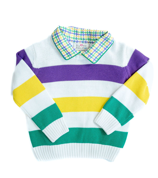 Mardi Gras Plaid Polo