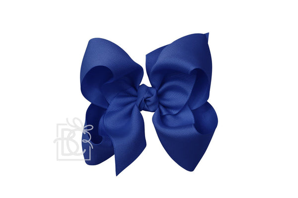 Grosgrain Bow On Clip- Royal Blue