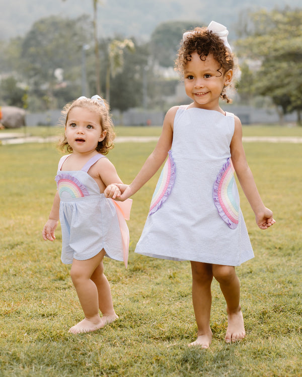 Rainbow Sussie Overall W/ Bow