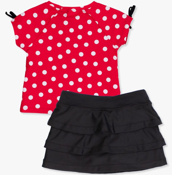 Active Dress Up Tiered Skort Set- Red Vintage Polka Dot