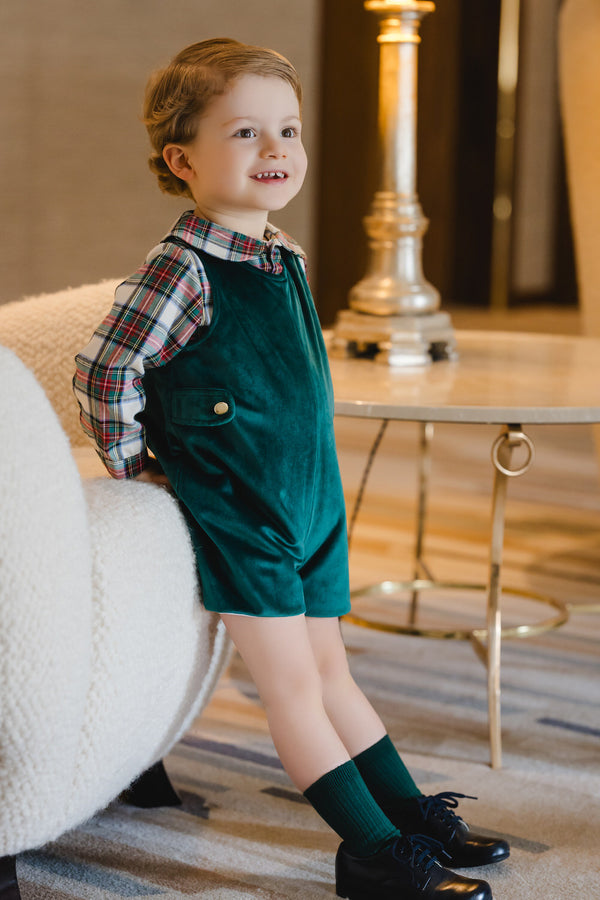Emerald Green Tartan Peter Pan Shirt