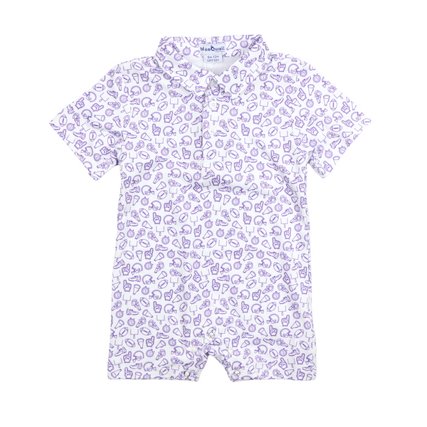 Kickoff Purple Polo Romper 