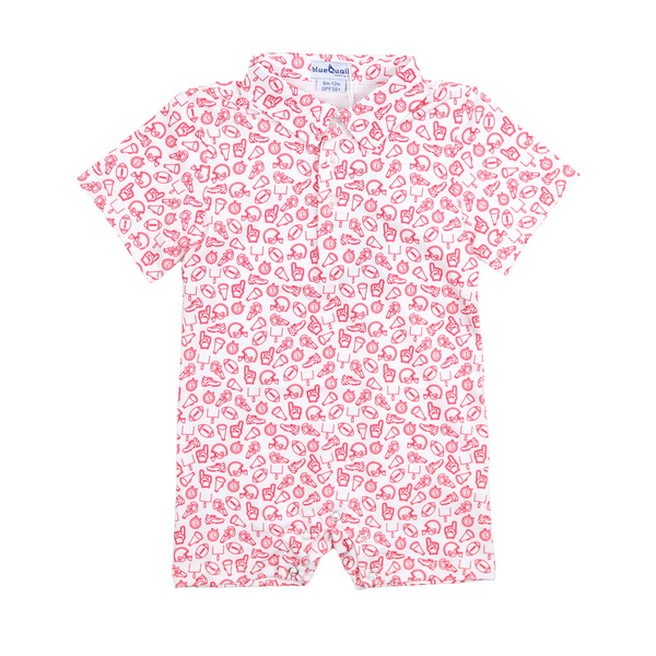 Kickoff Red Polo Romper 