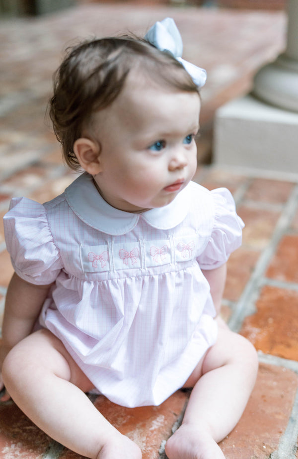 Ruth Ribbon Bubble- Pink Windowpane